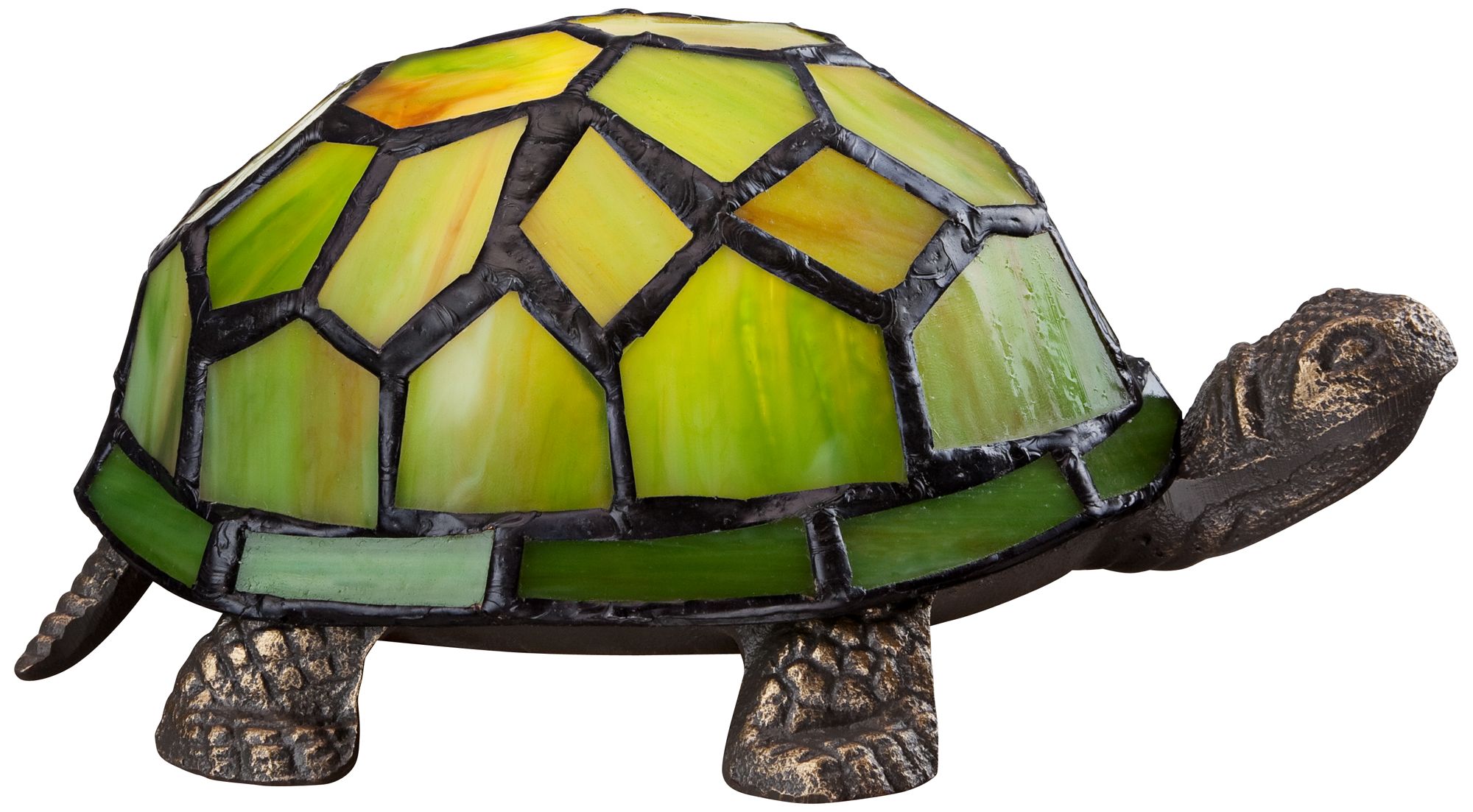 Tiffany Style LED Green Shell Turtle Accent Lamp