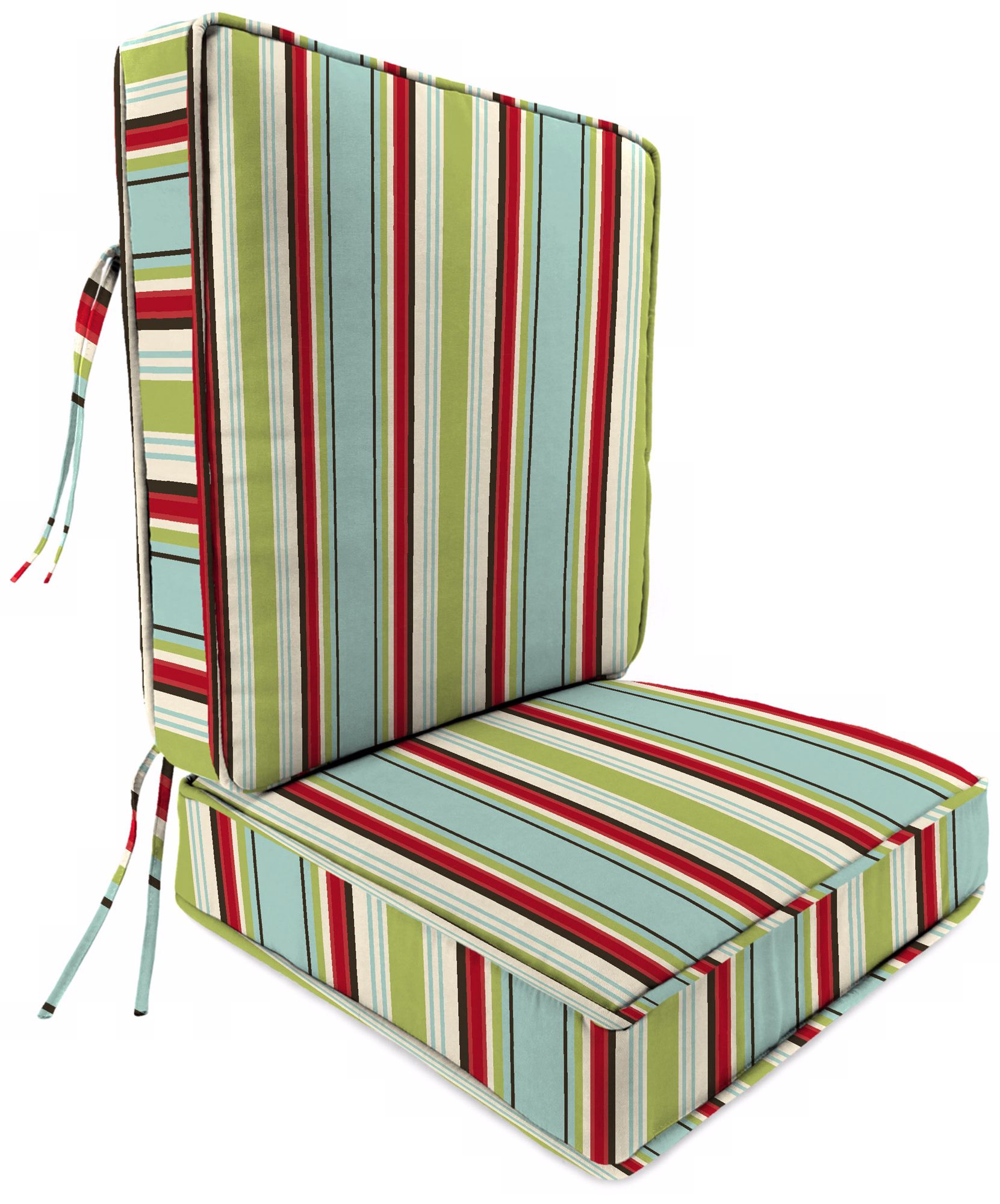 Kiwi Red and Blue Boxed Outdoor Seat Cushion