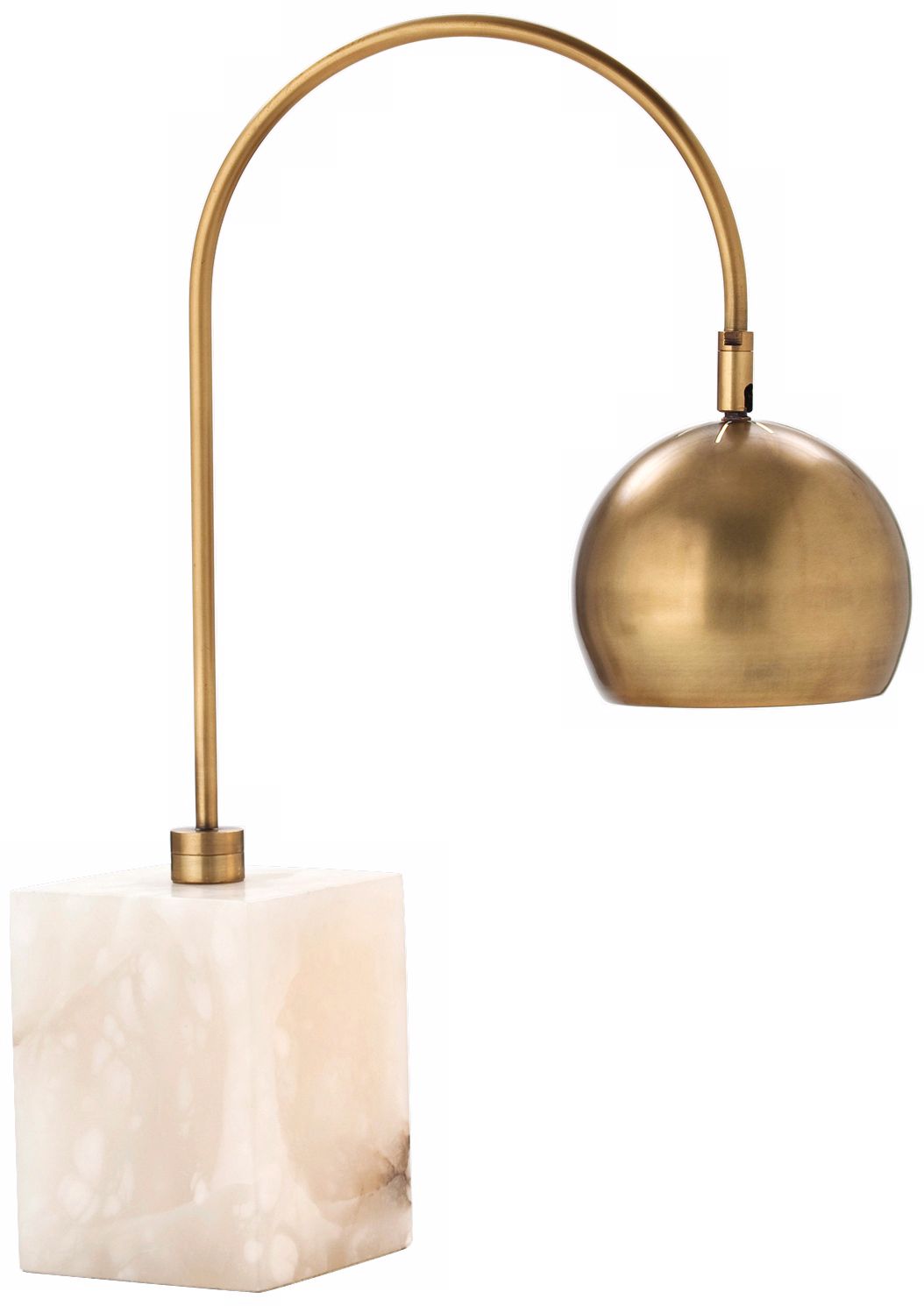 Arteriors Jana Brass and Marble Adjustable Desk Lamp