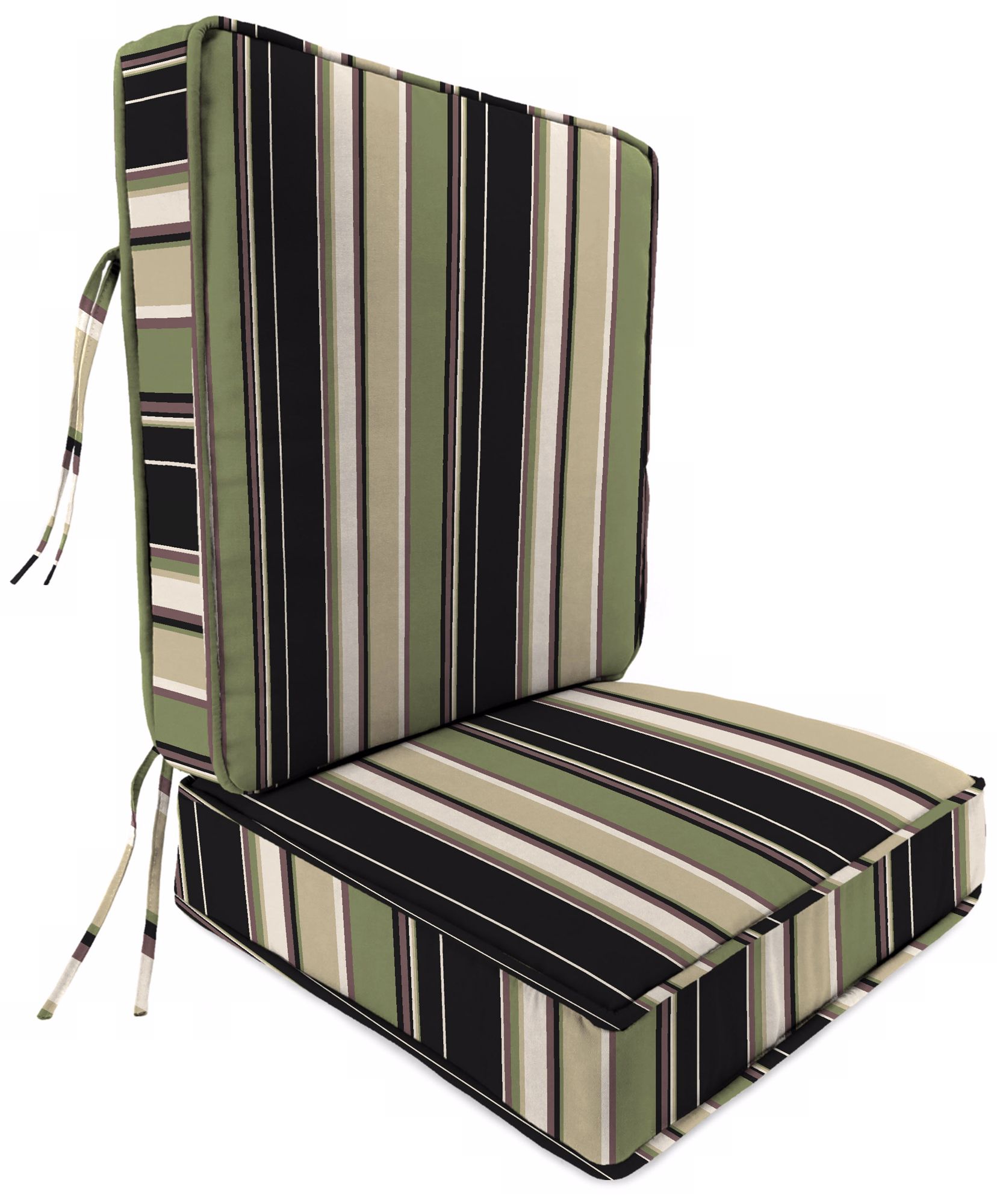 Black Tan Grape II Boxed Outdoor Seat Cushion