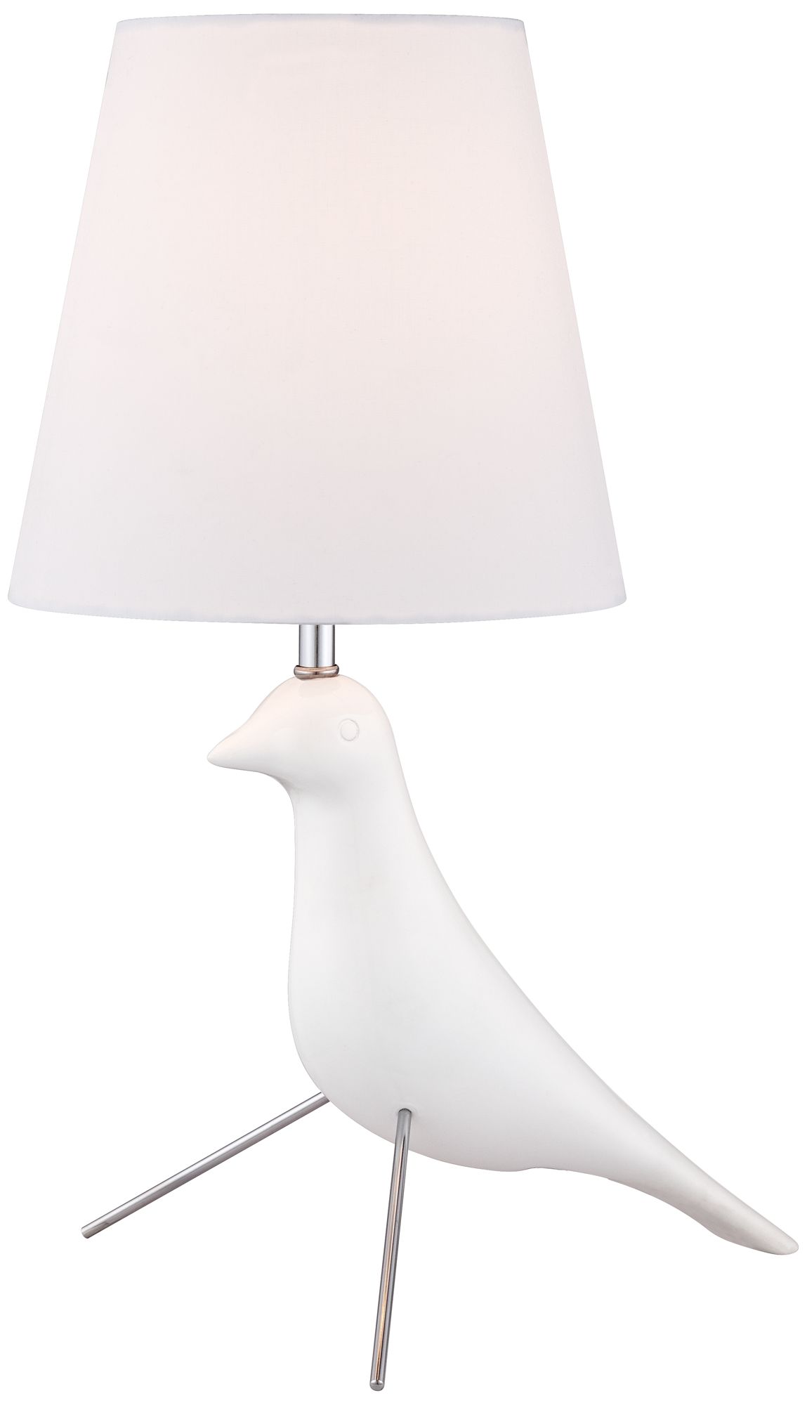 White Twitter Bird Contemporary Accent Lamp