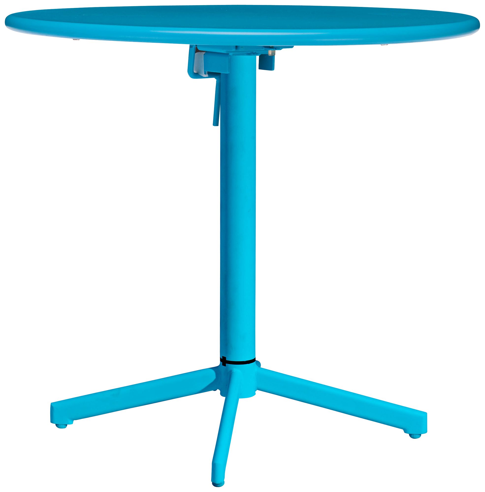 Big Wave Aqua Round Outdoor Folding Table