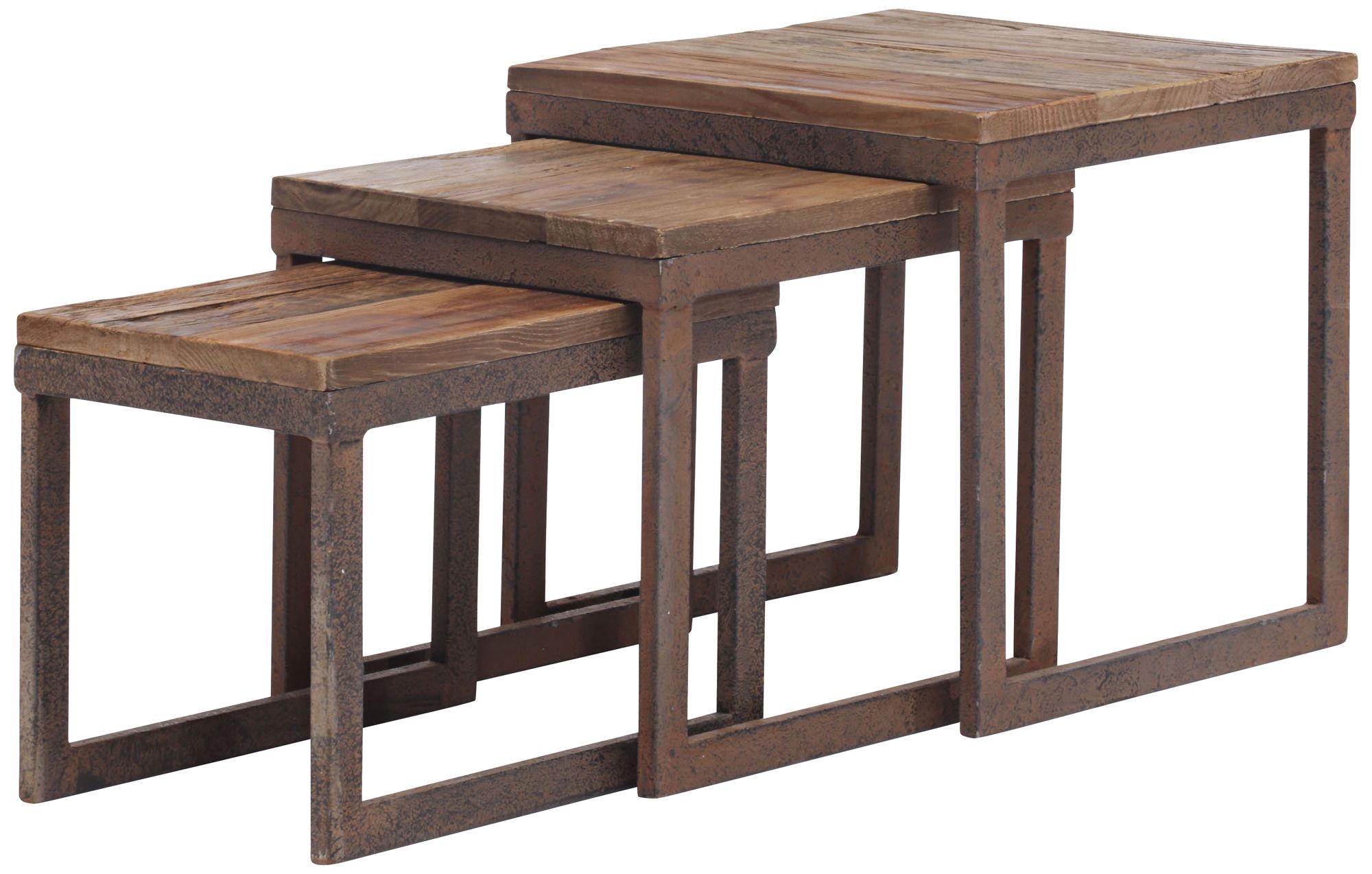 Zuo Civic Center Distressed Wood Nesting Tables