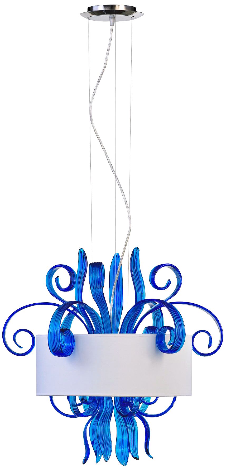 Cassini Jellyfish Cyan Glass Pendant Light