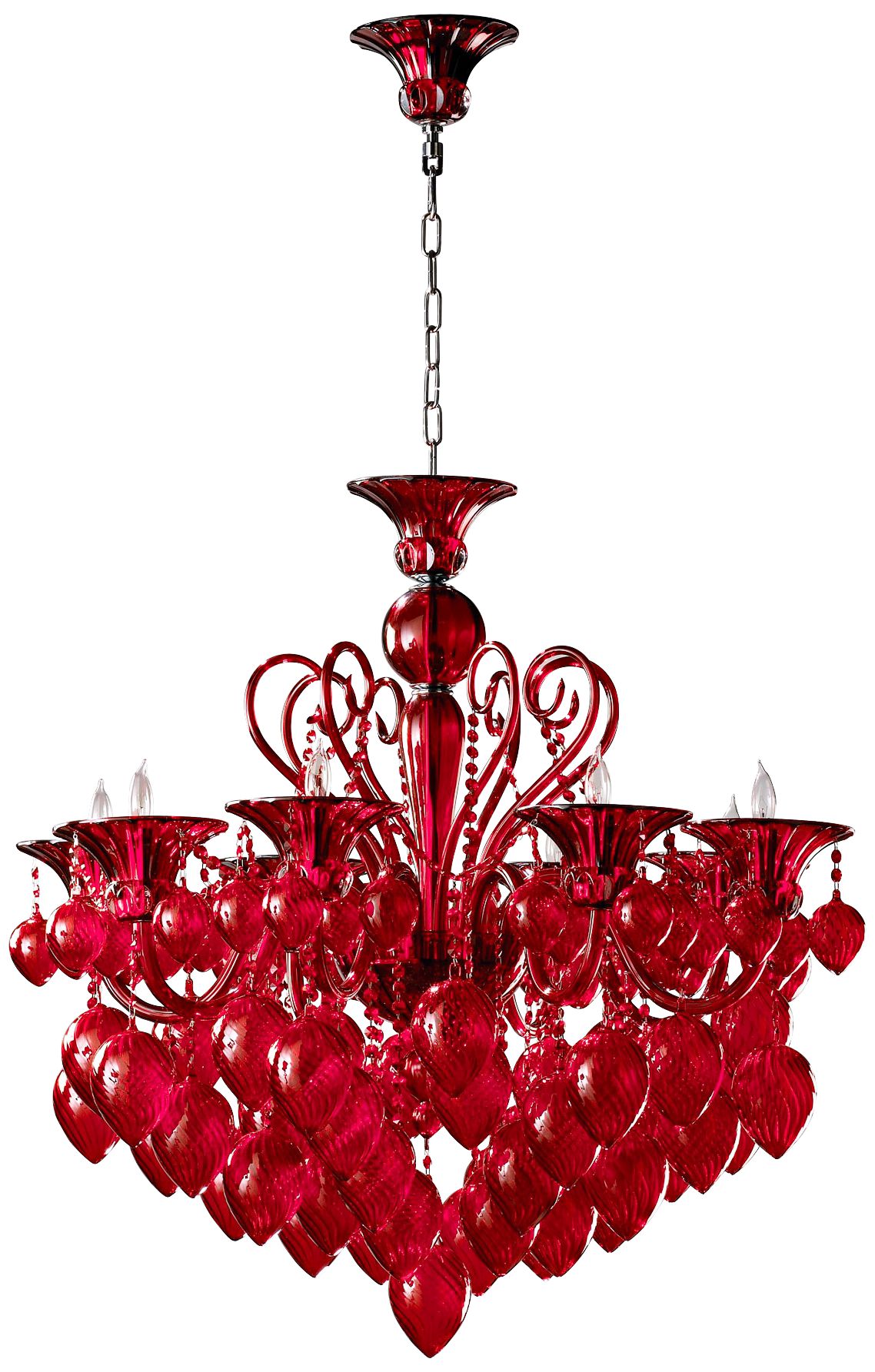 Bella Red Chianti Glass Chandelier