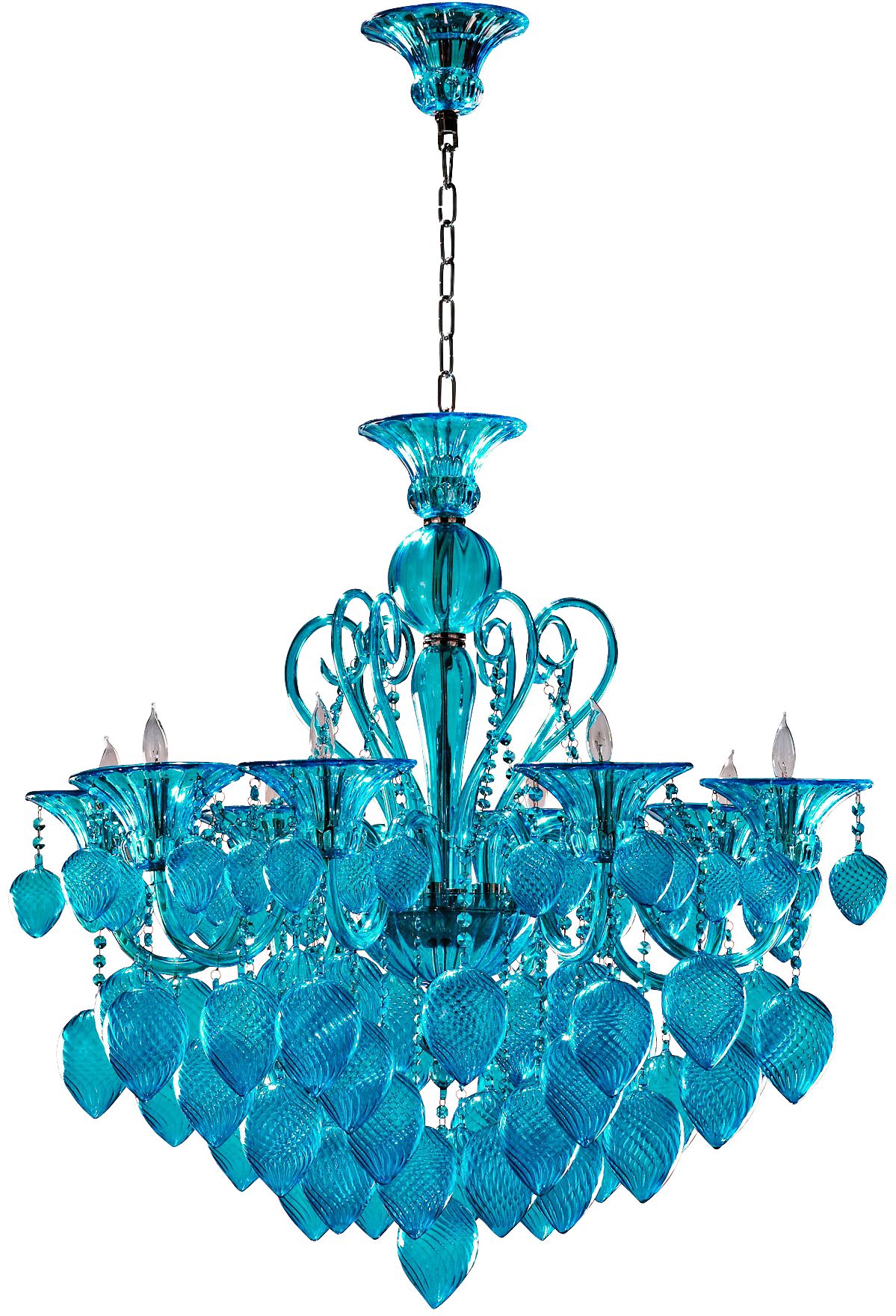 Bella Aqua Chianti Glass Chandelier