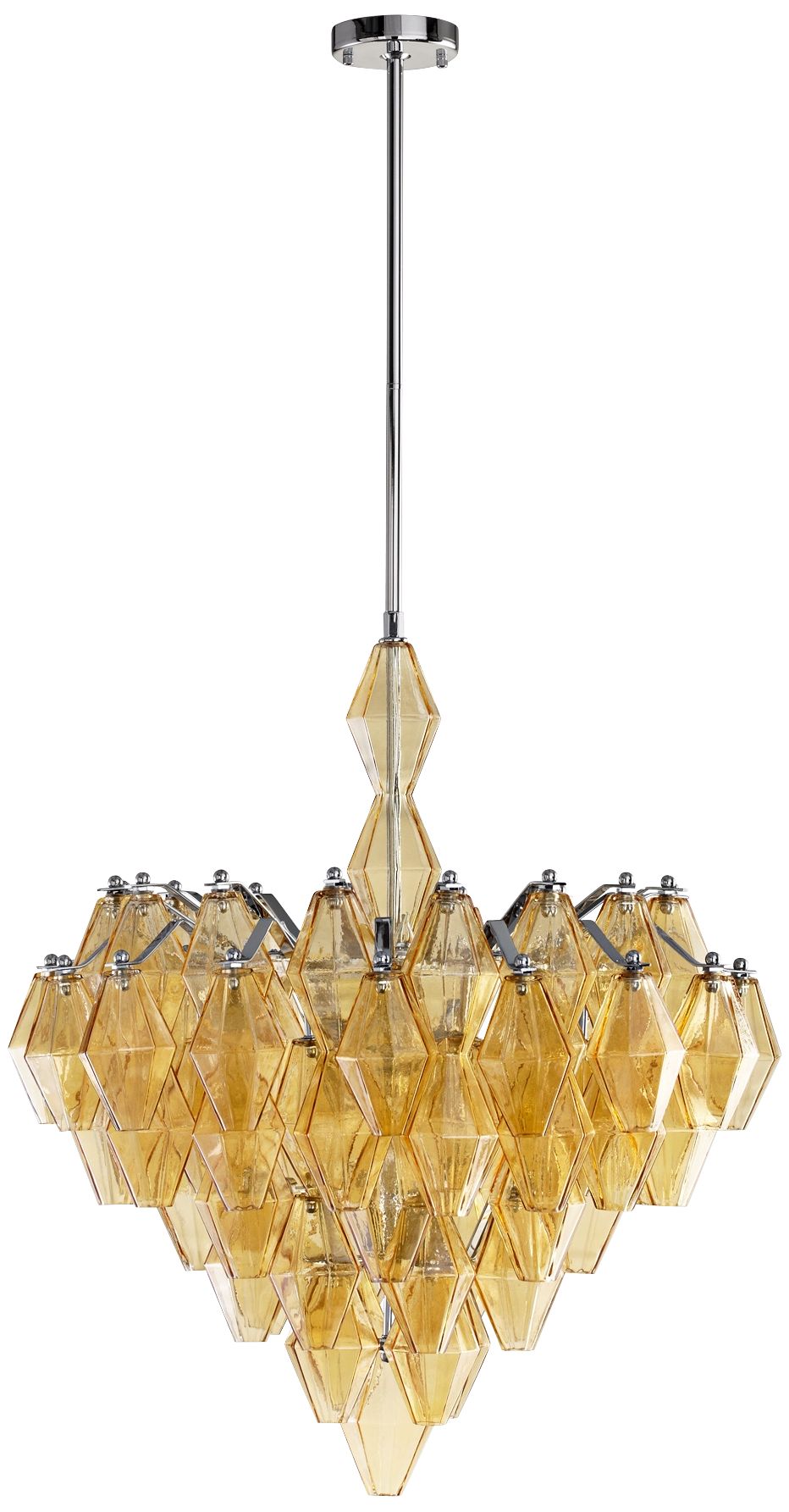 Boho Large Amber Glass Pendant Light