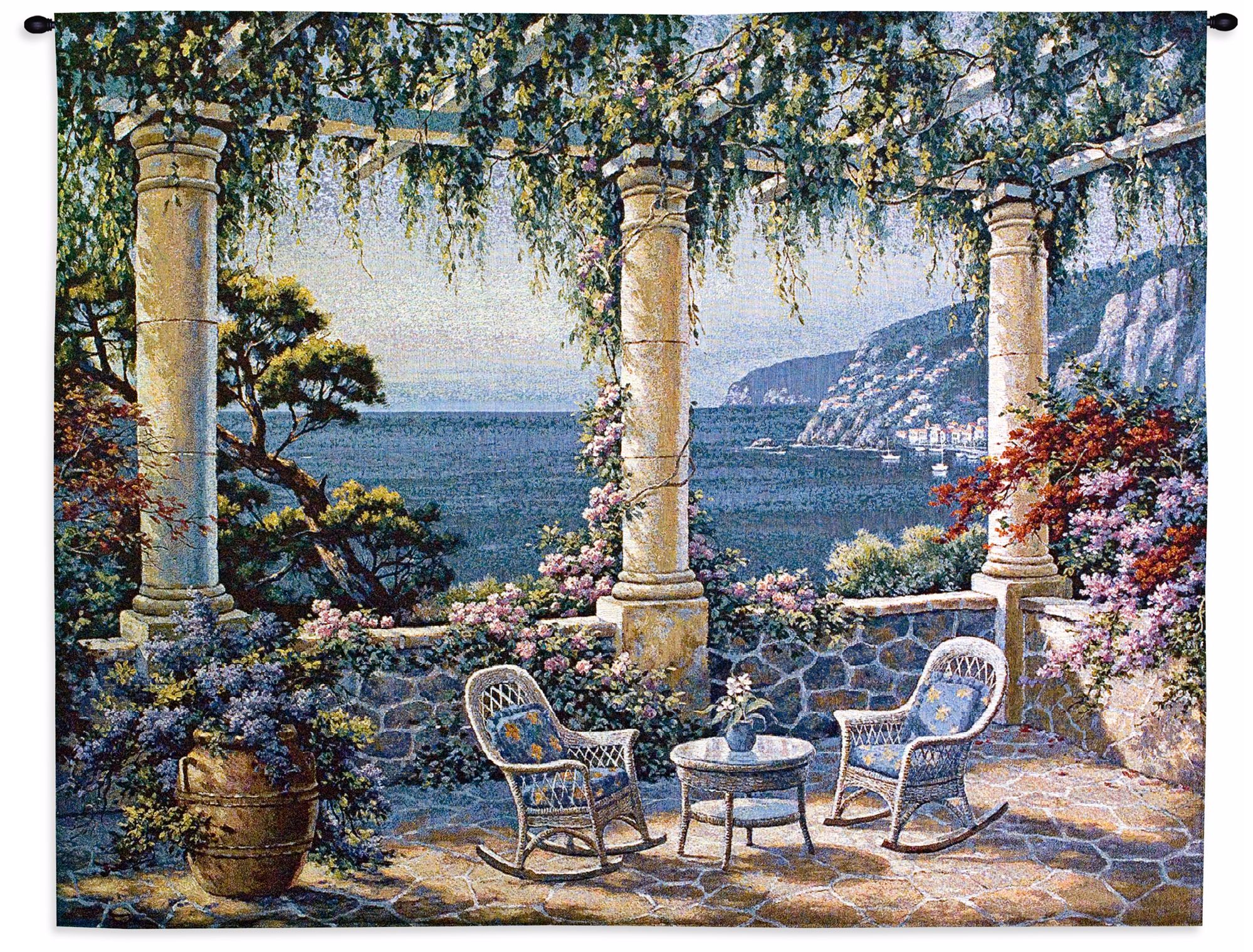Mediterranean Terrace 53" Wide Wall Tapestry