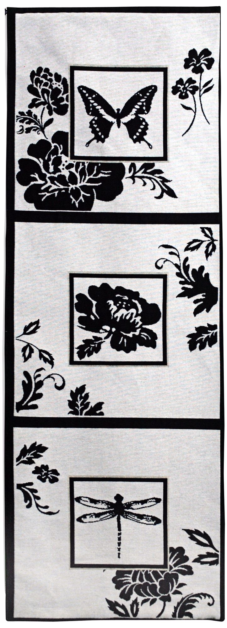 Silhouette Study 50" High Black and White Wall Tapestry