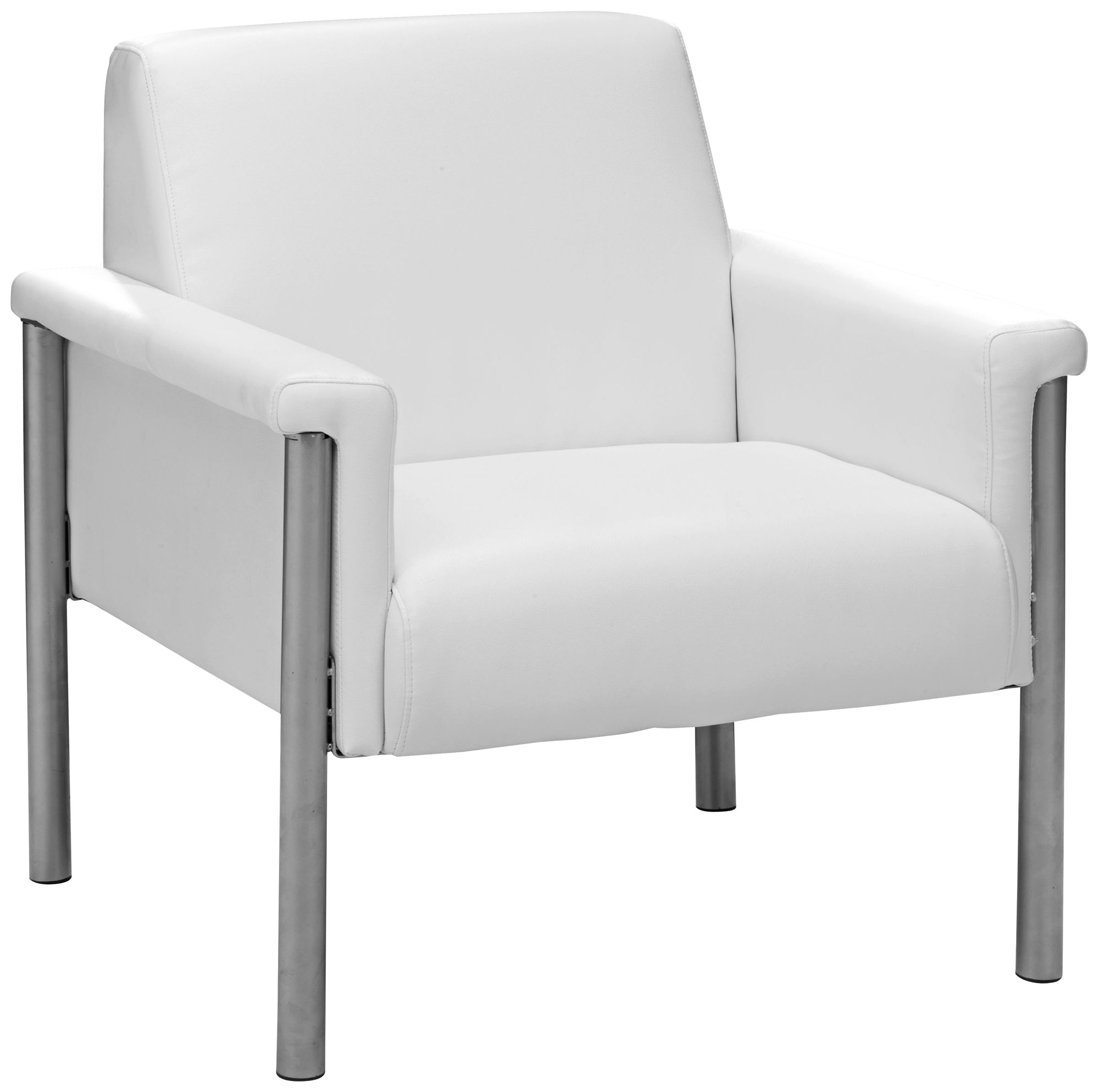 Zuo Baton White Faux Leather Armchair