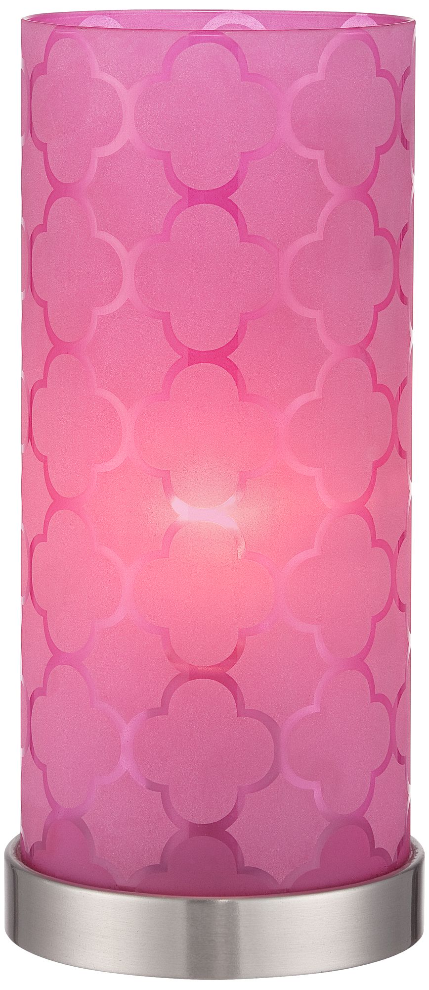 Babette Pink Glass Cylinder Accent Lamp