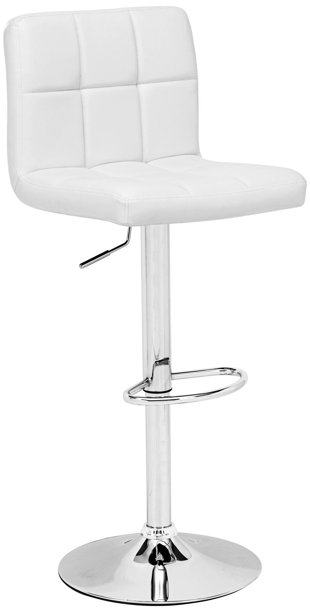 Zuo Agency Adjustable Height White Barstool