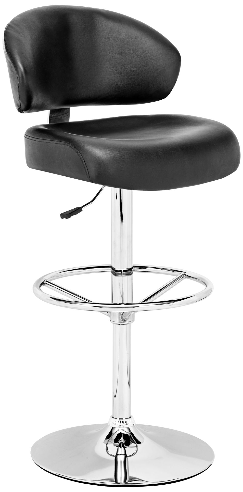 Zuo Tarragon Black Faux Leather Barstool