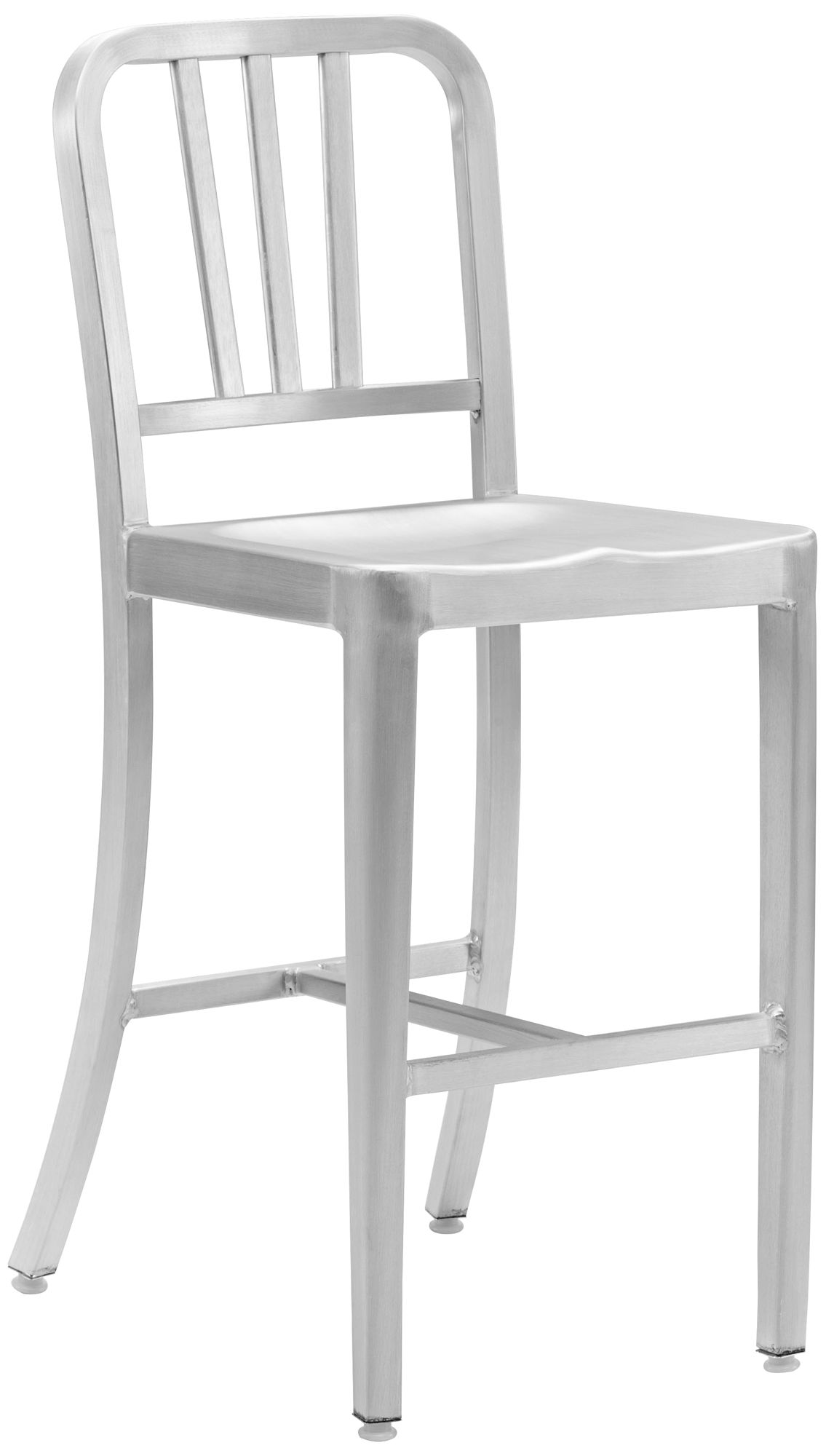 Brushed Aluminum Bistro Bar Stool