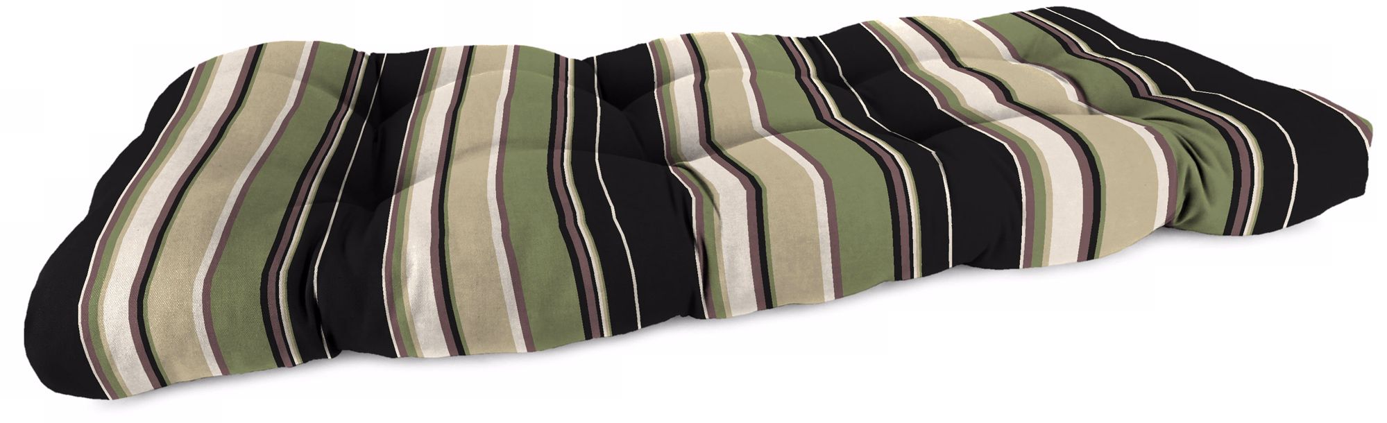 Black Tan and Grape Outdoor Settee Cushion