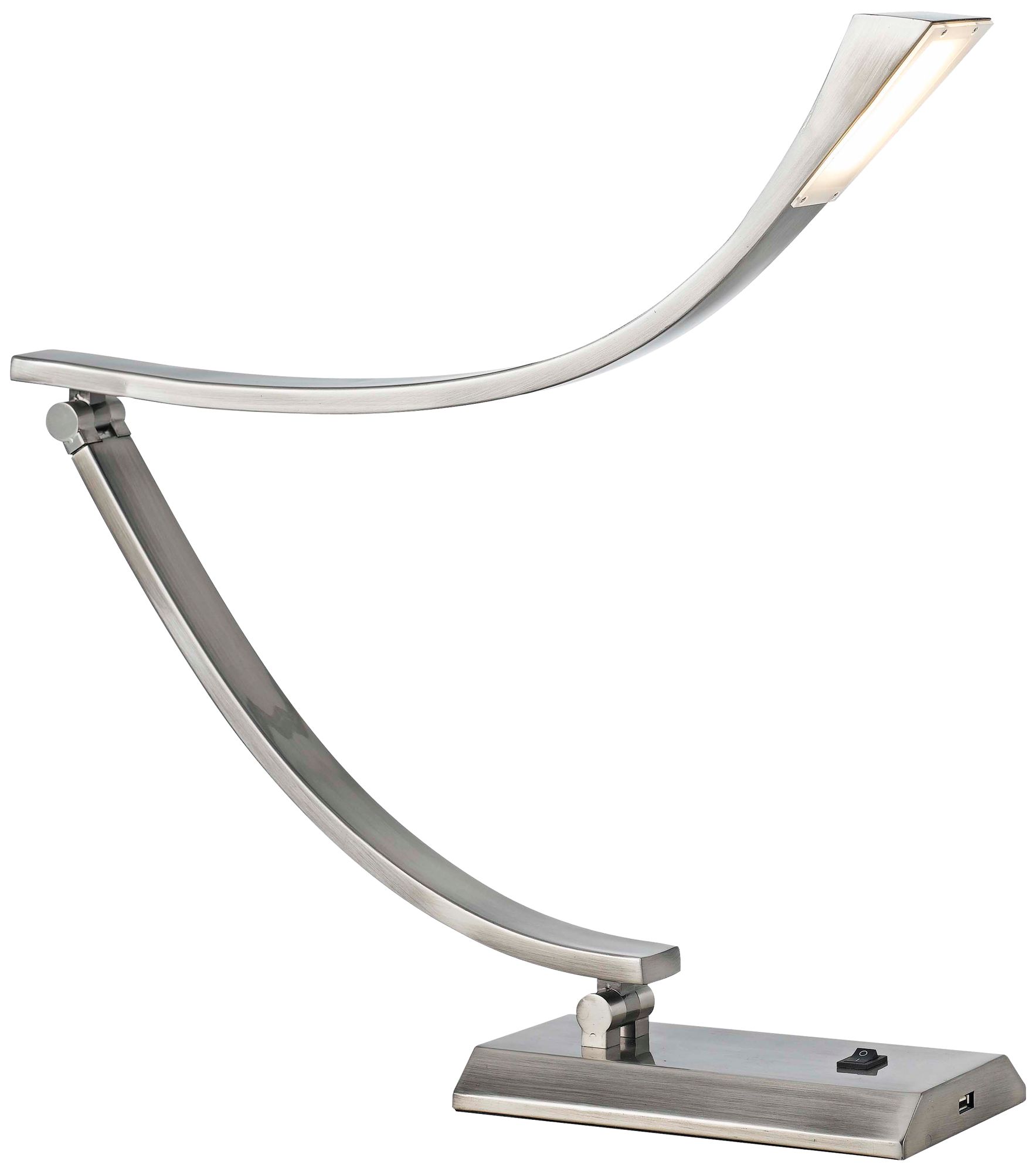 Lars Brushed Steel Adjustable LED Desk Lamp
