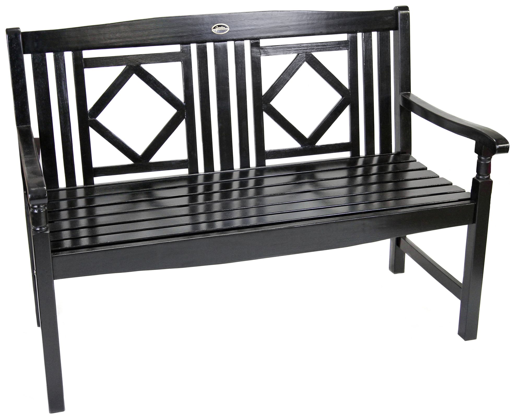 Diamond Back Outdoor Black Solid Hardwood Bench
