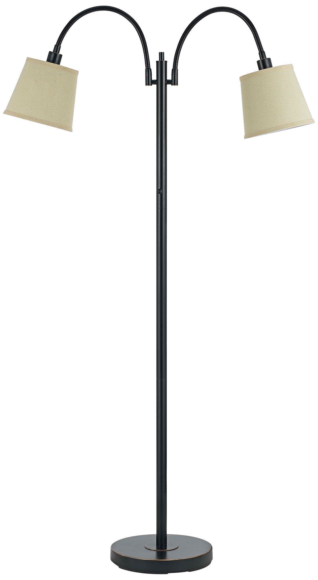 Clark Double Gooseneck Dark Bronze Floor Lamp