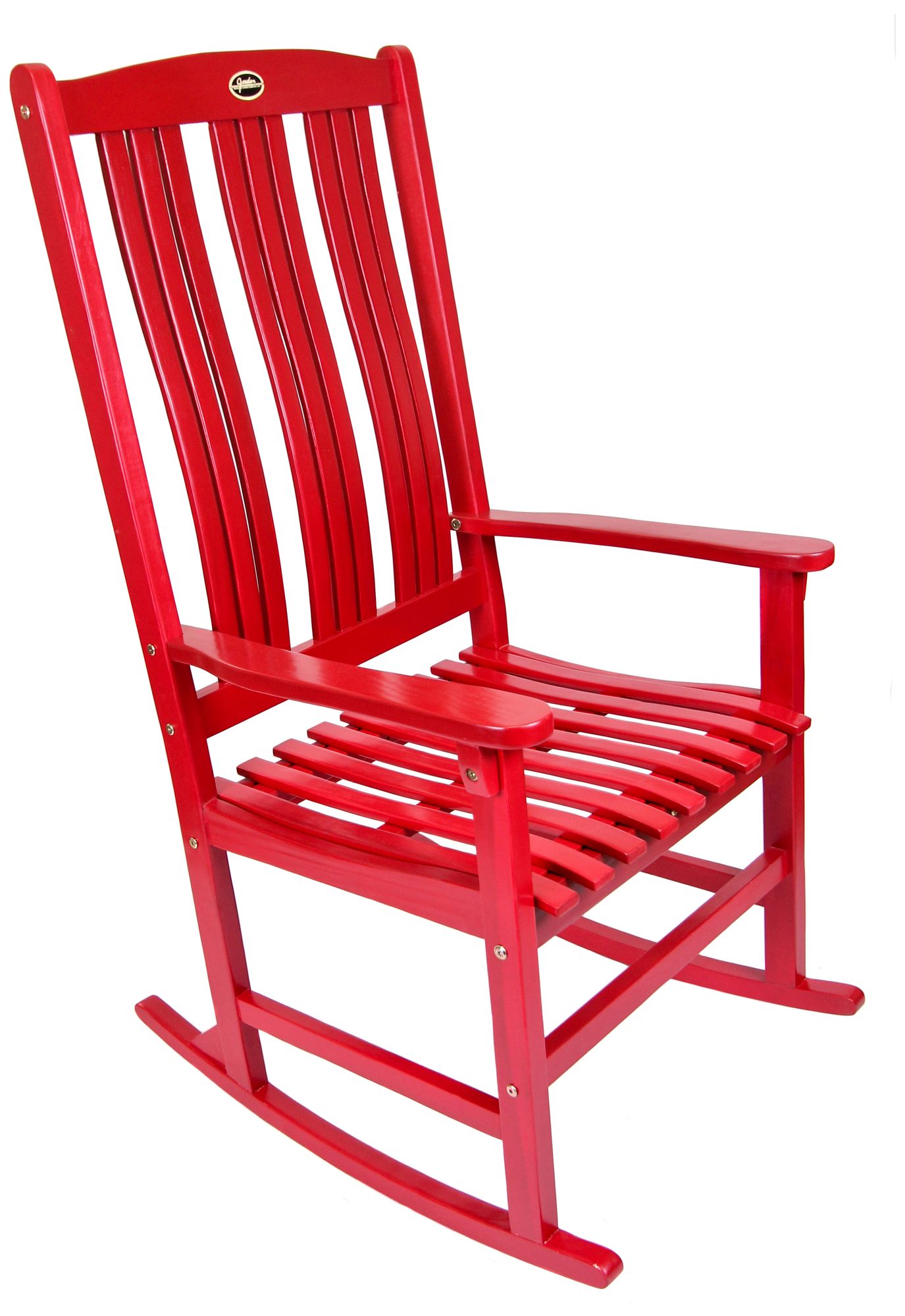 Red Outdoor Solid Hardwood Rocker