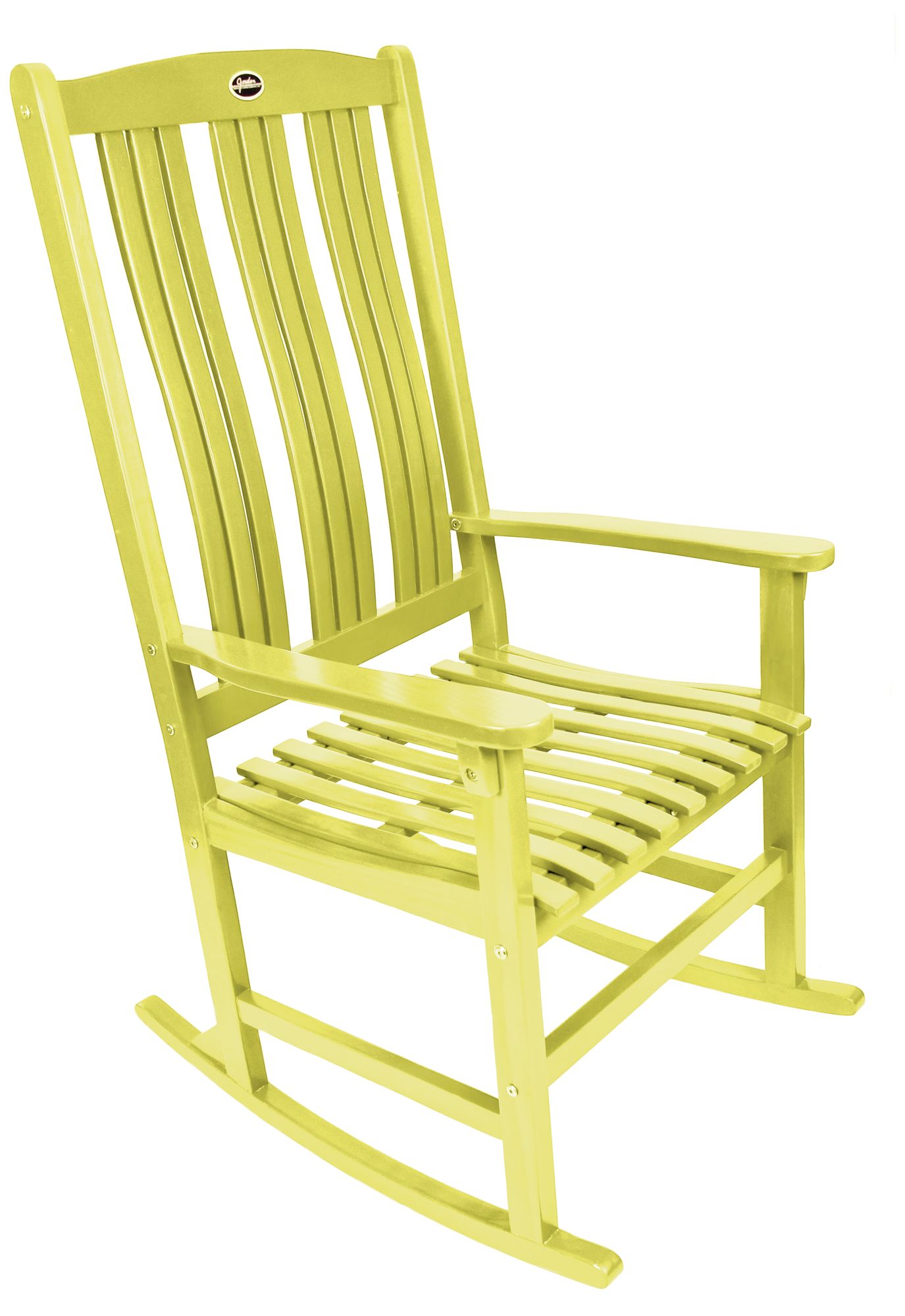 Yellow Outdoor Solid Hardwood Rocker