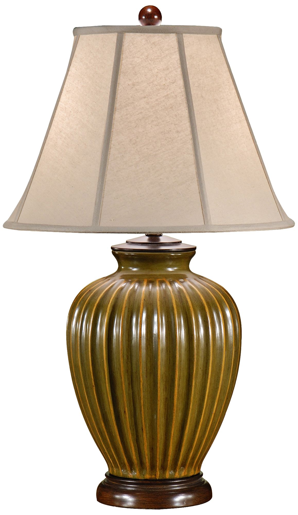 Wildwood Fluted Stoneware Amber Table Lamp