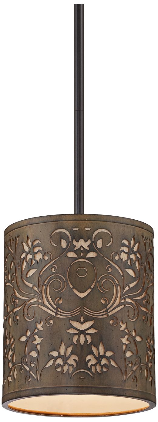 Quoizel Fleur 8" Wide Mystic Black Mini Pendant Light