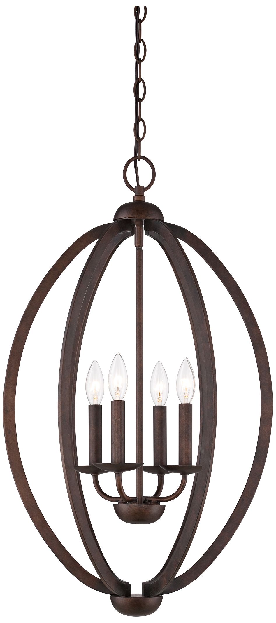 Quoizel Fixture 4-Light 16 1/2" Wide Bronze Chandelier