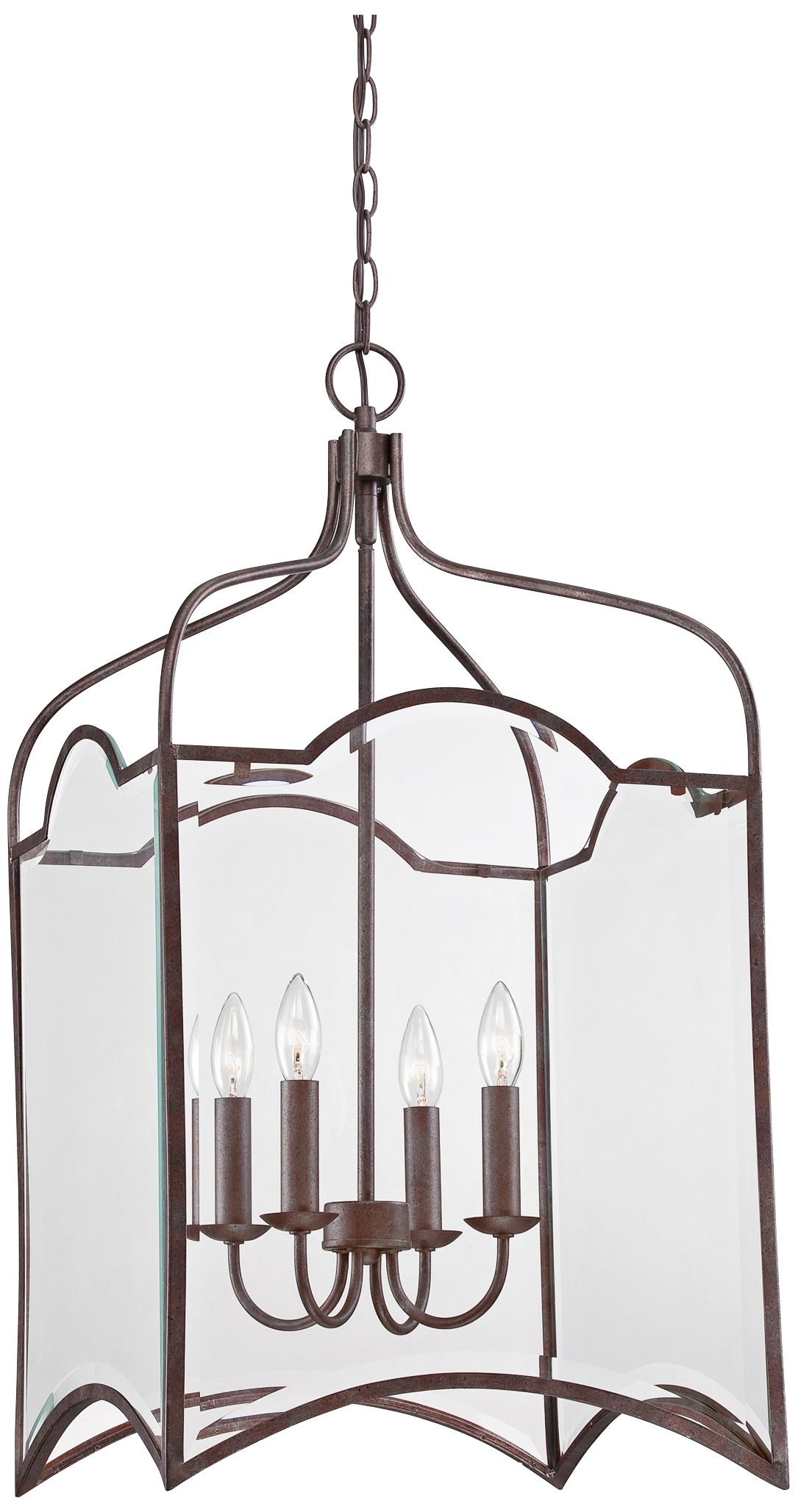 Quoizel Fixture 4-Light 16" Wide Copper Rustic Chandelier