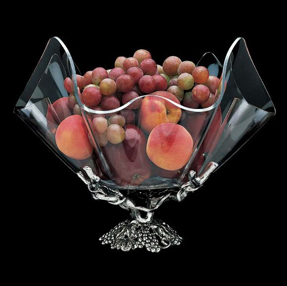 Arthur Court Grape Scalloped Bowl and Stand
