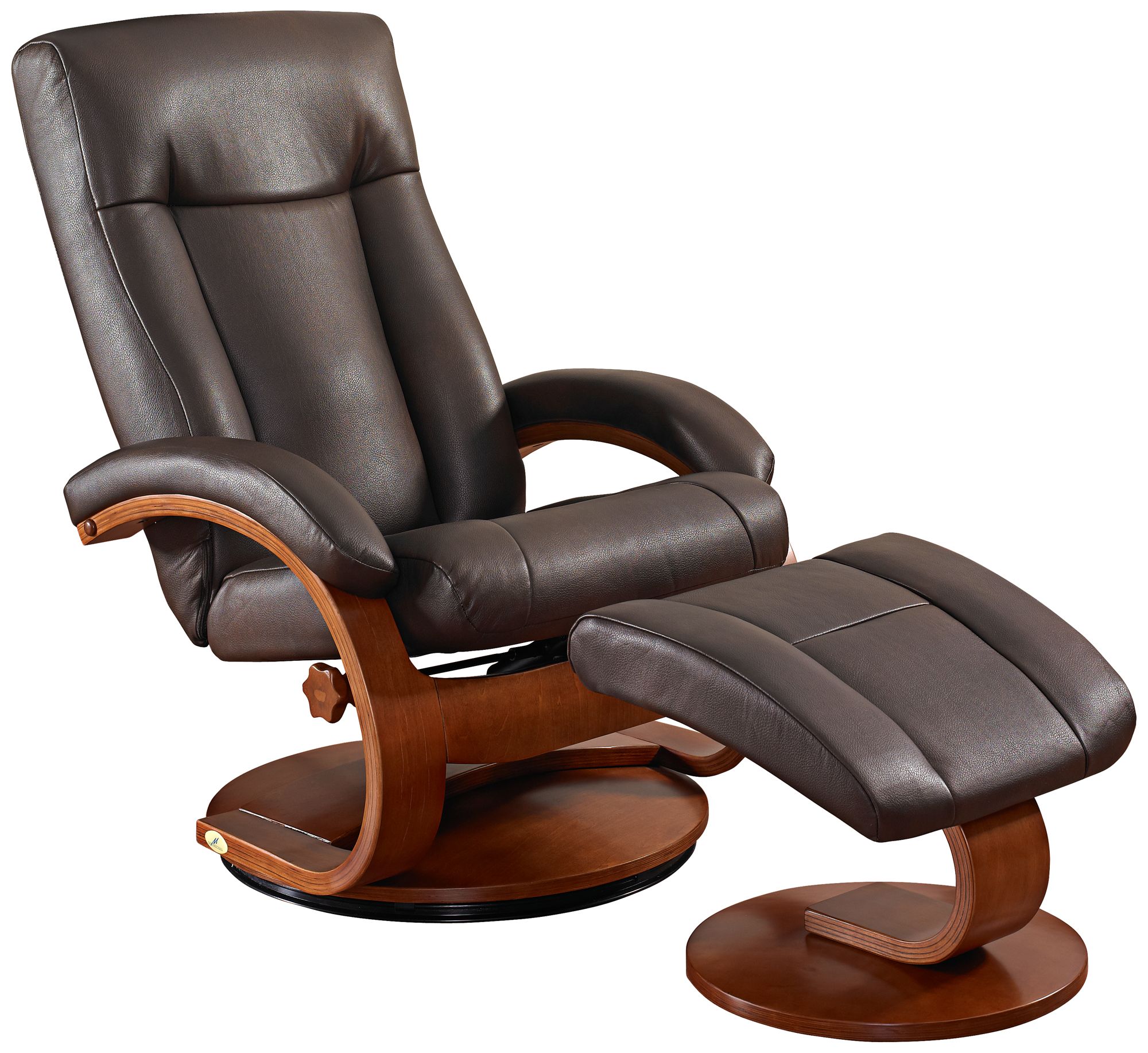 Oslo Shiatsu Massage Hickory Recliner with Ottoman