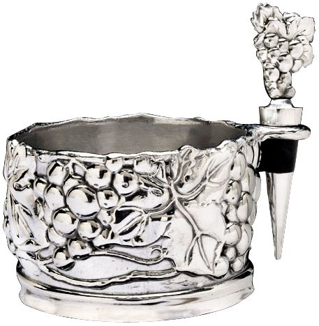 Arthur Court Grape 2-Piece Wine Caddy and Stopper Set
