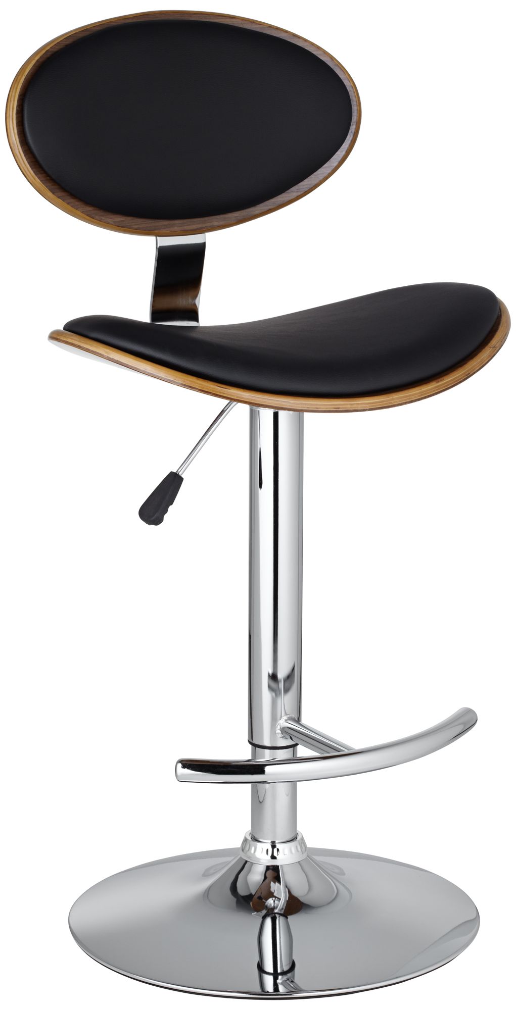 Joffrey Adjustable Black and Walnut Barstool