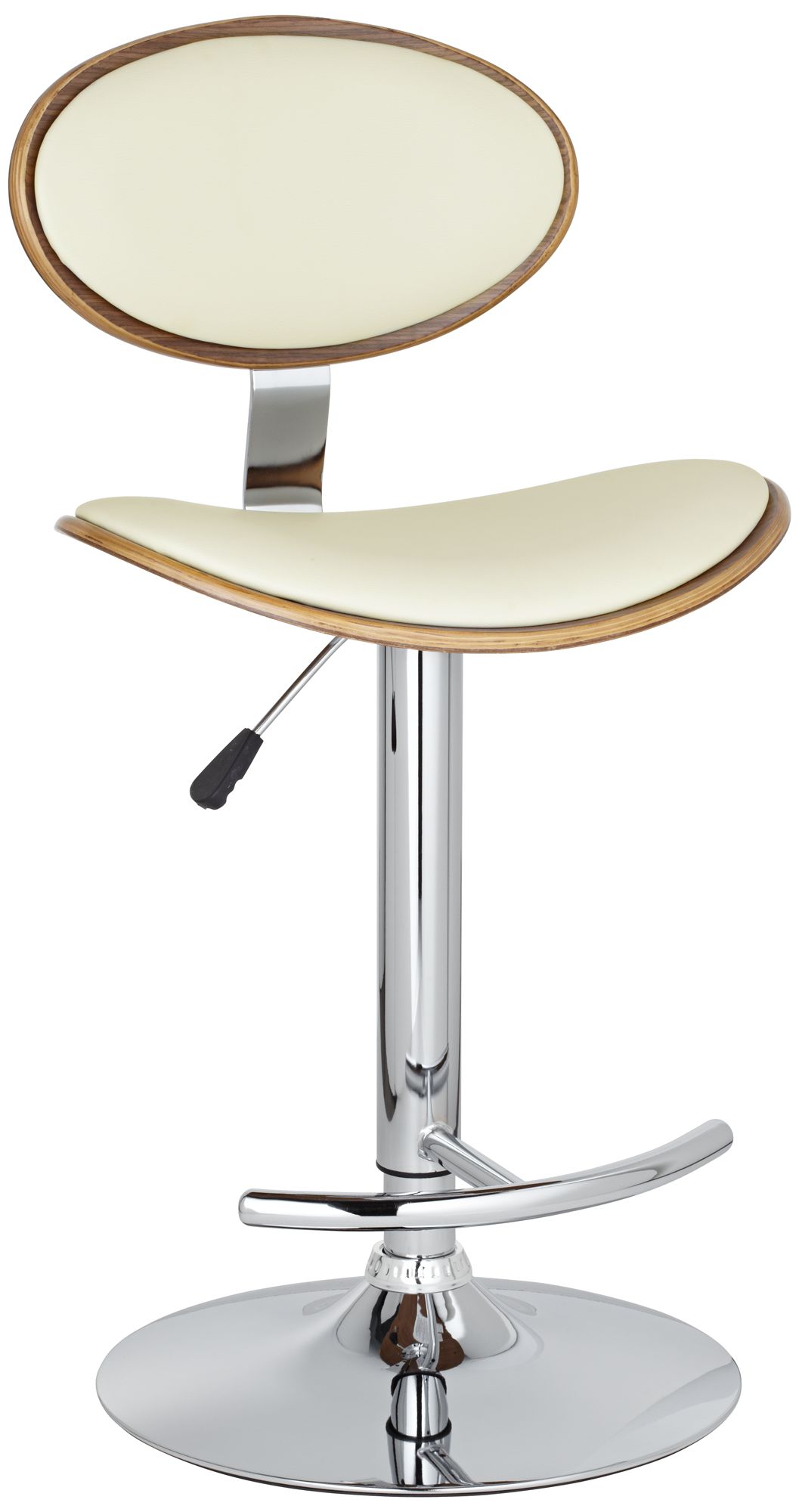 Joffrey Adjustable White and Walnut Barstool