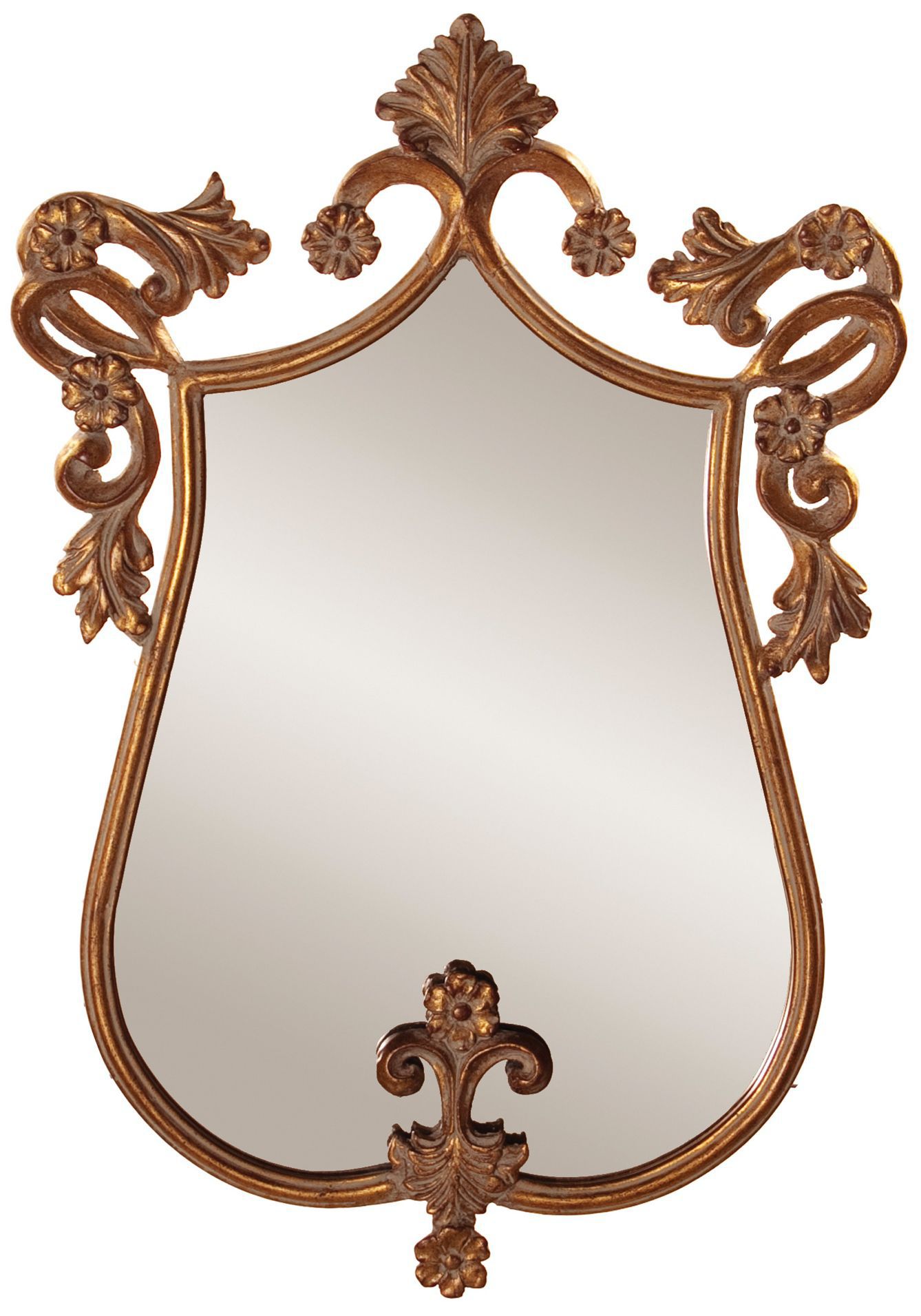 Howard Elliott 31" High Antique Gold Wall Mirror