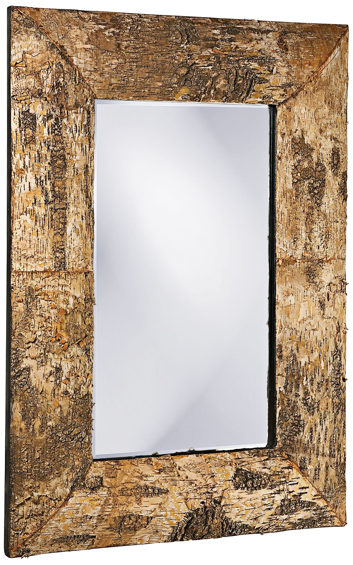 Howard Elliott 36" High Birch Bark Wood Wall Mirror