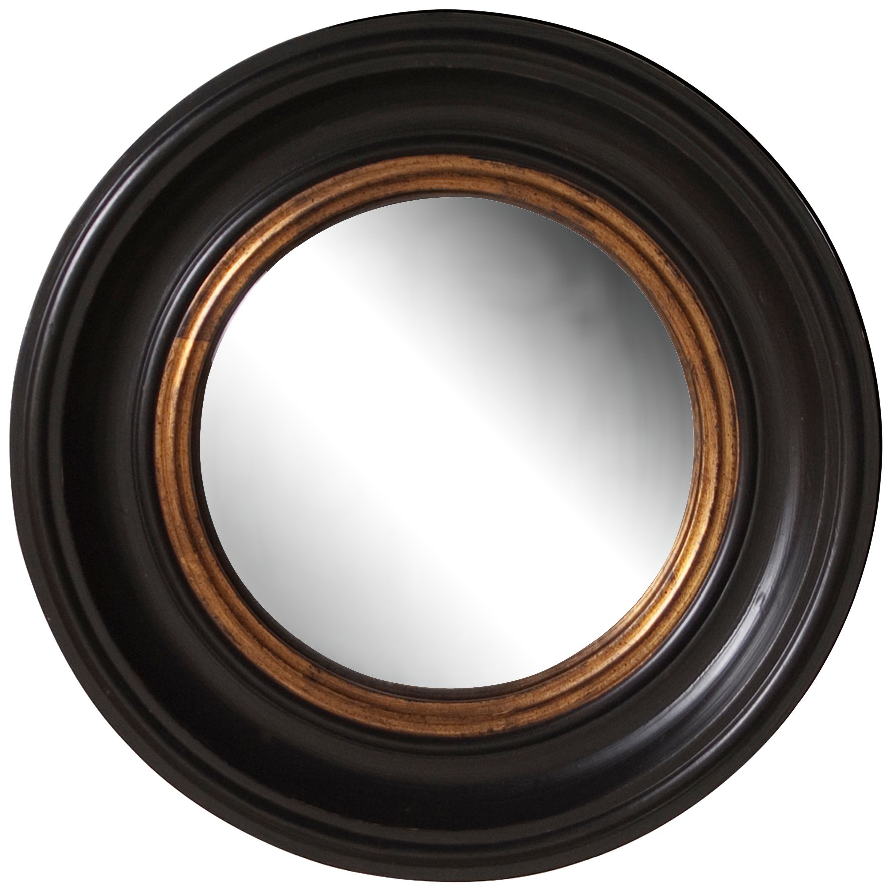 Howard Elliott Black Lacquer 21" Round Wall Mirror