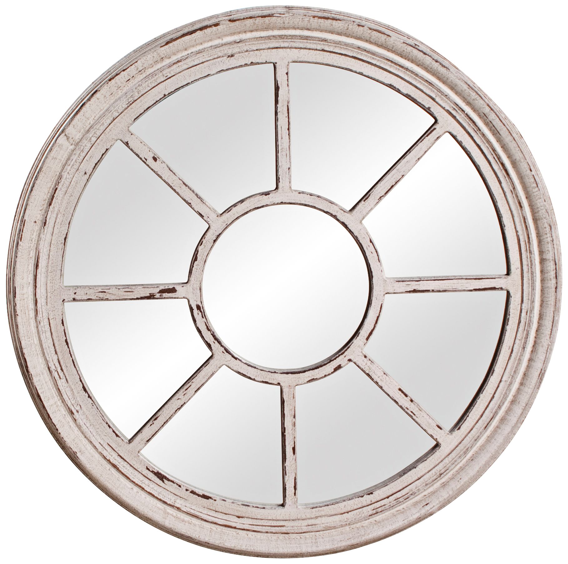 Howard Elliott 35" Round Stone Gray Wall Mirror