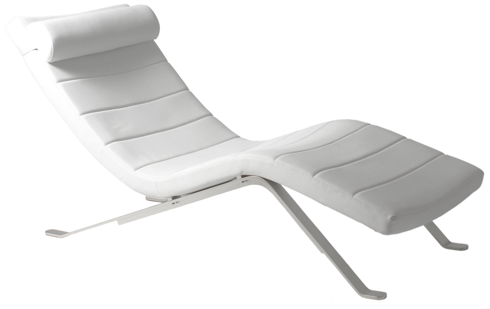 Gilda Steel and White Leatherette Lounge Chairs
