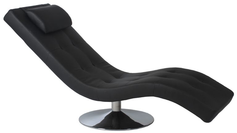 Josephine Chrome and Black Leatherette Lounge Chair