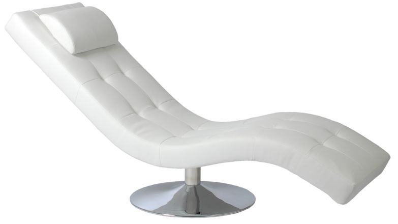 Josephine Chrome and White Leatherette Lounge Chairs