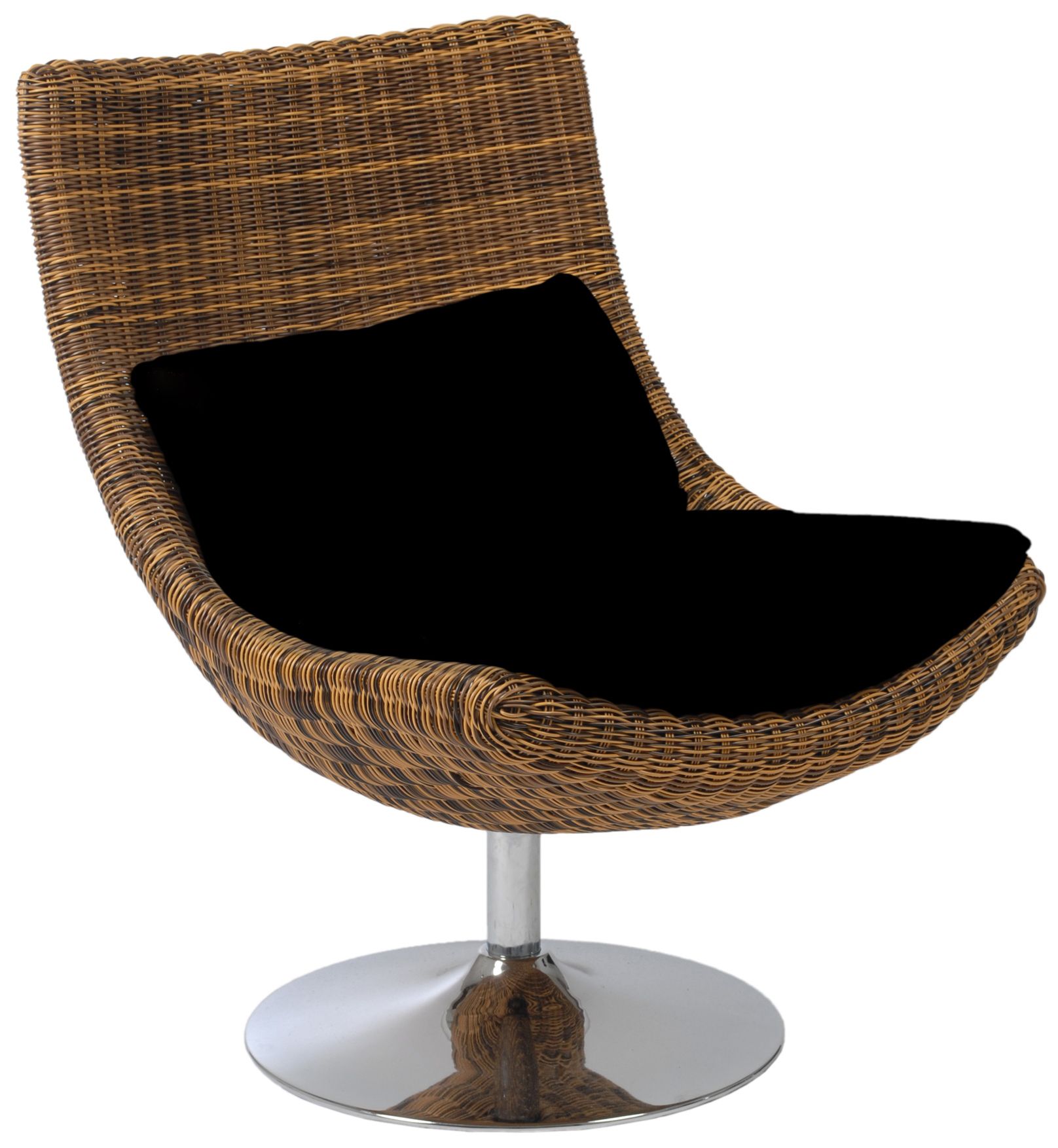Fenia Rattan and Chrome Swivel Chairs
