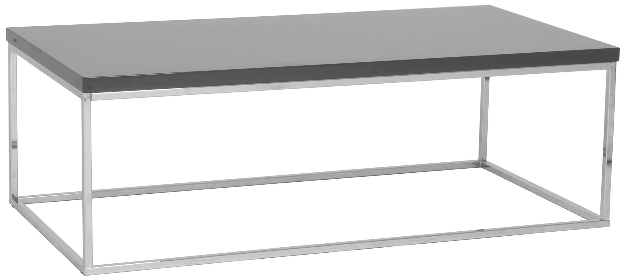 Teresa Rectangular High-Gloss Gray Coffee Table