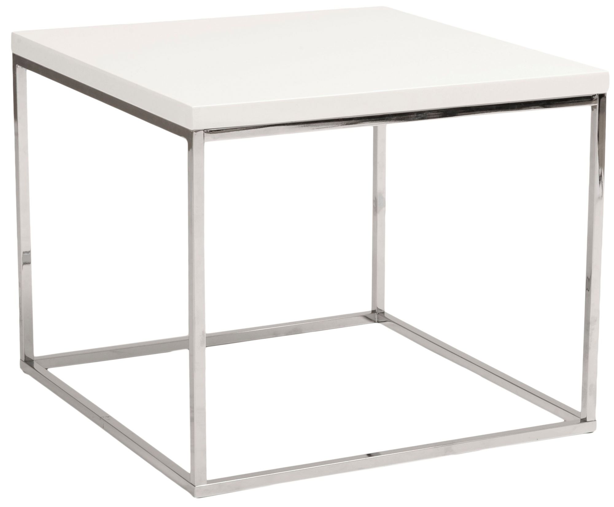 Teresa Square High-Gloss White Side Table
