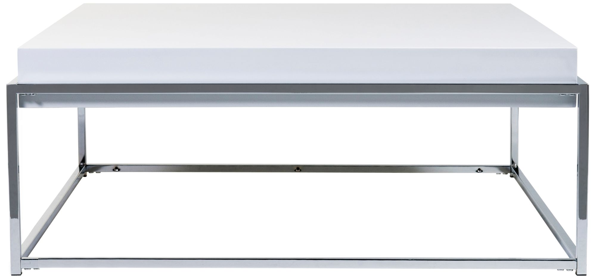Greta Chrome and High-Gloss White Coffee Table