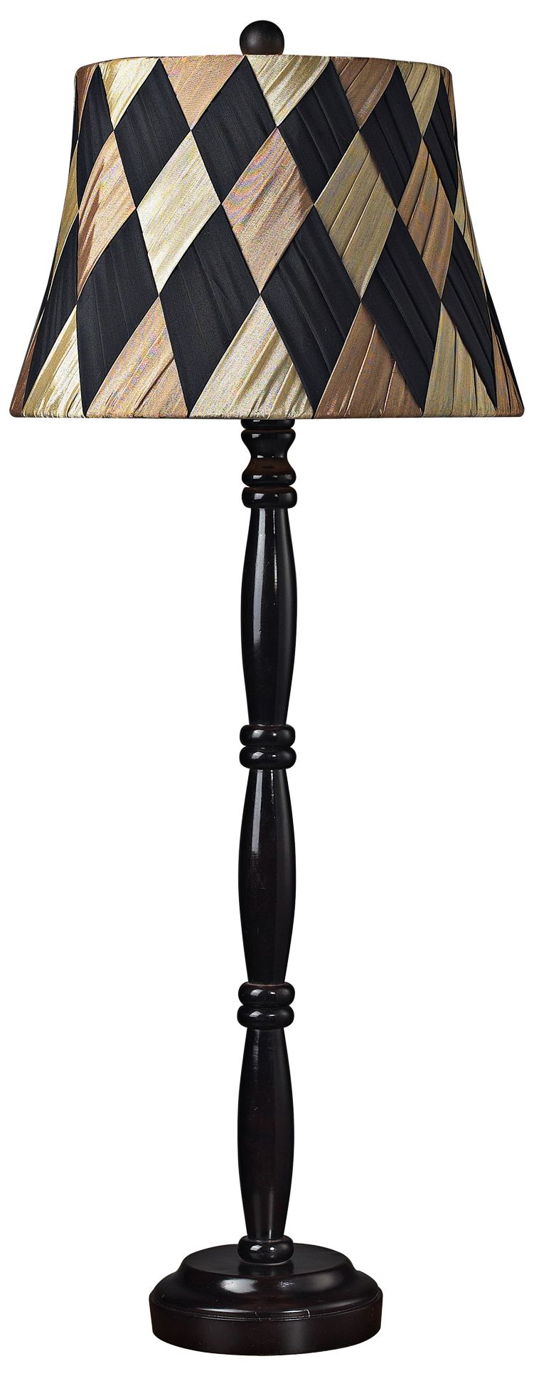 Luflin Diamond Dark Mahogany Table Lamp