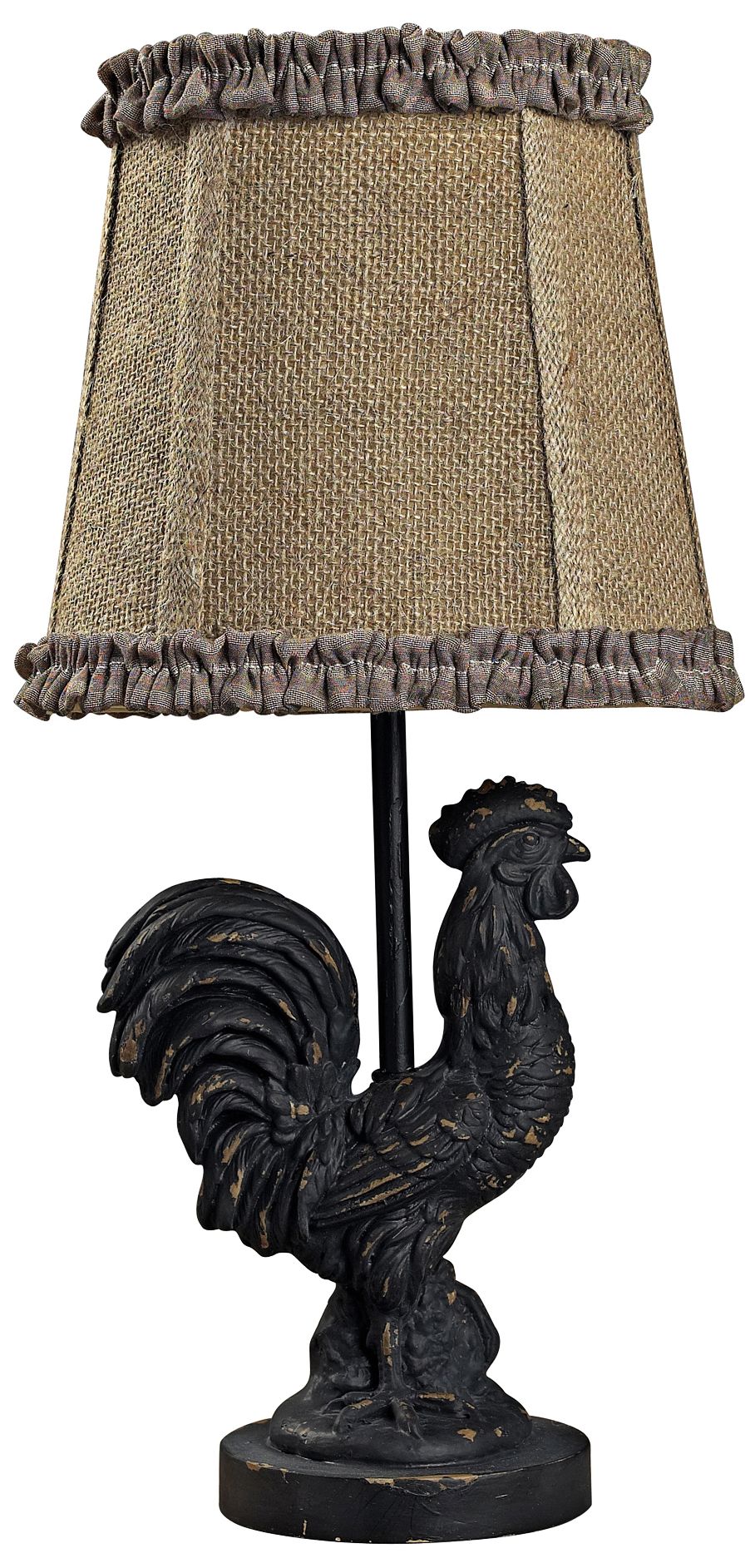 Braysford Black Rooster Candle Table Lamp