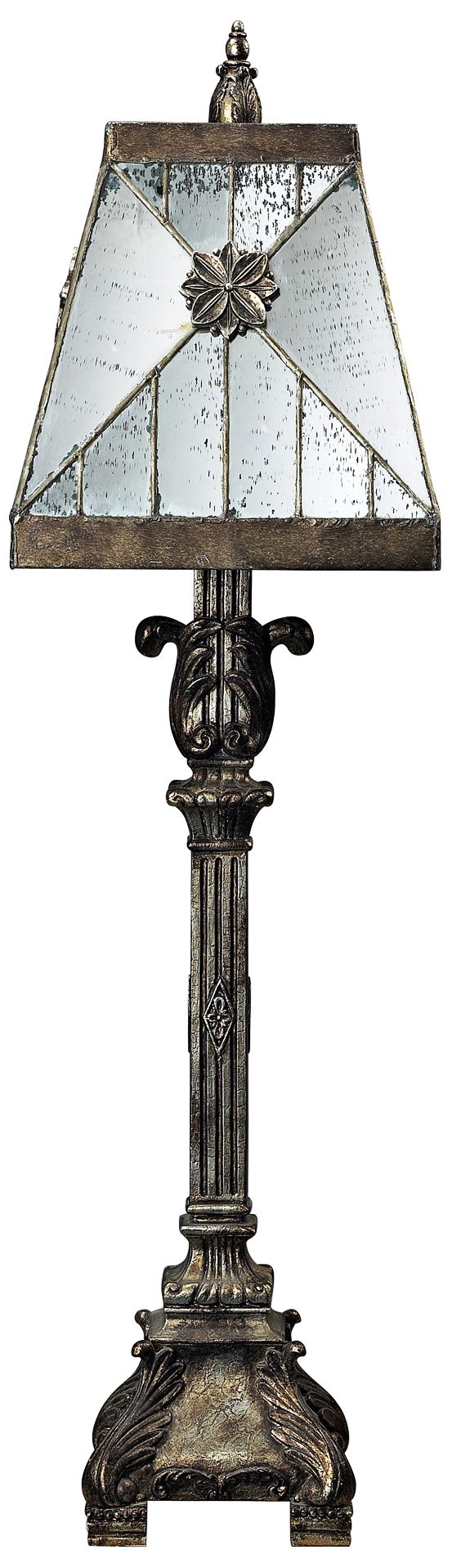 Surrency Neward Mirrored Shade Bronze Table Lamp