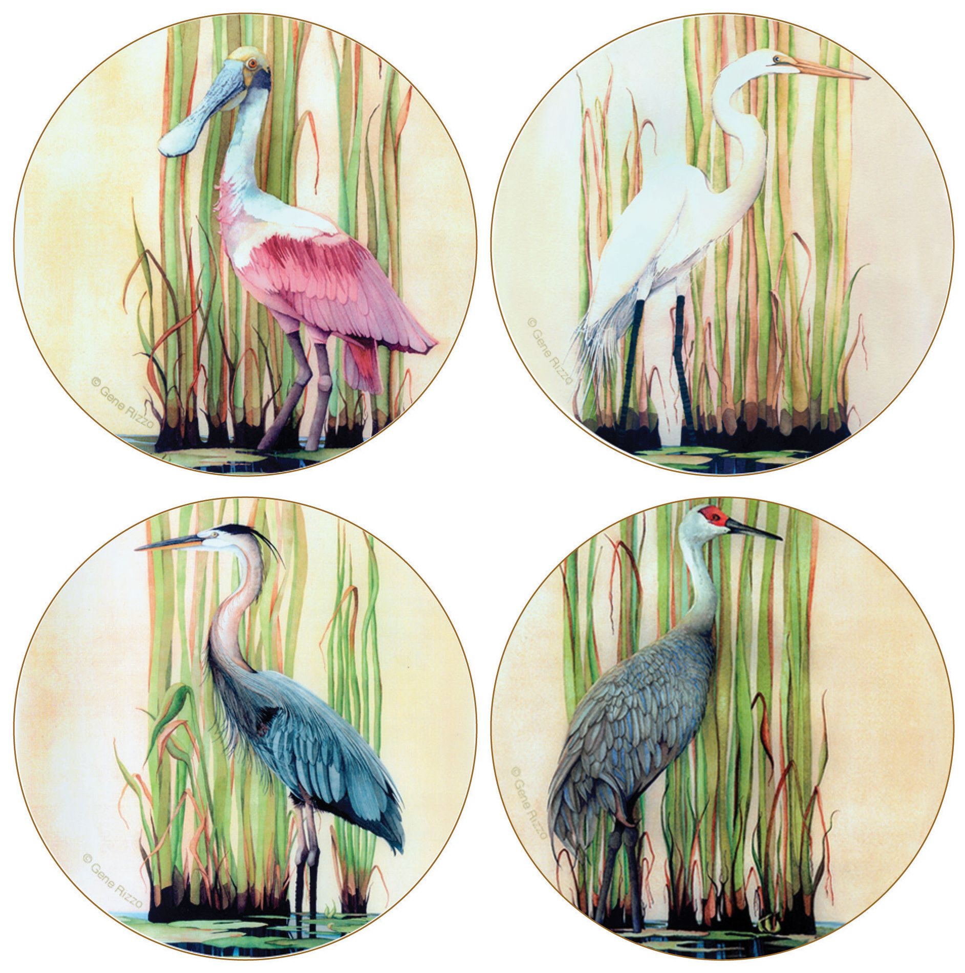 Hindostone Set of 4 Shore Birds Coasters
