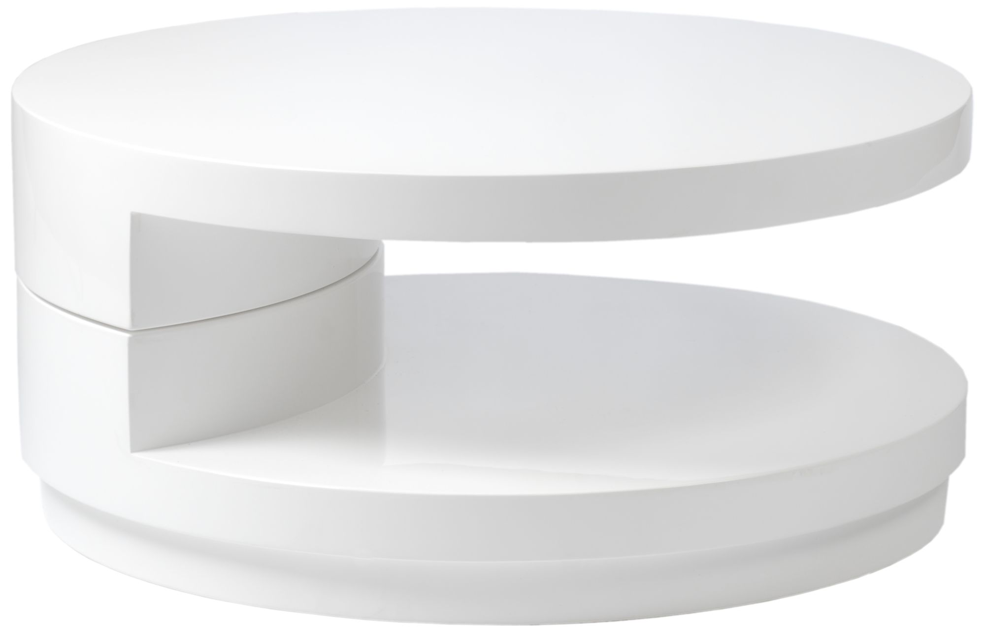 Sybil Round High-Gloss White Coffee Table