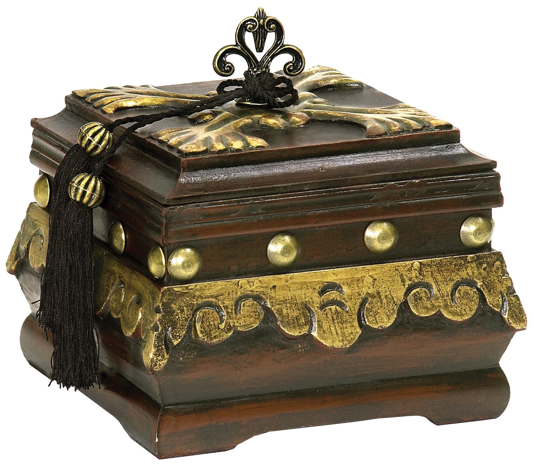 Gold and Dark Brown Camelot Box